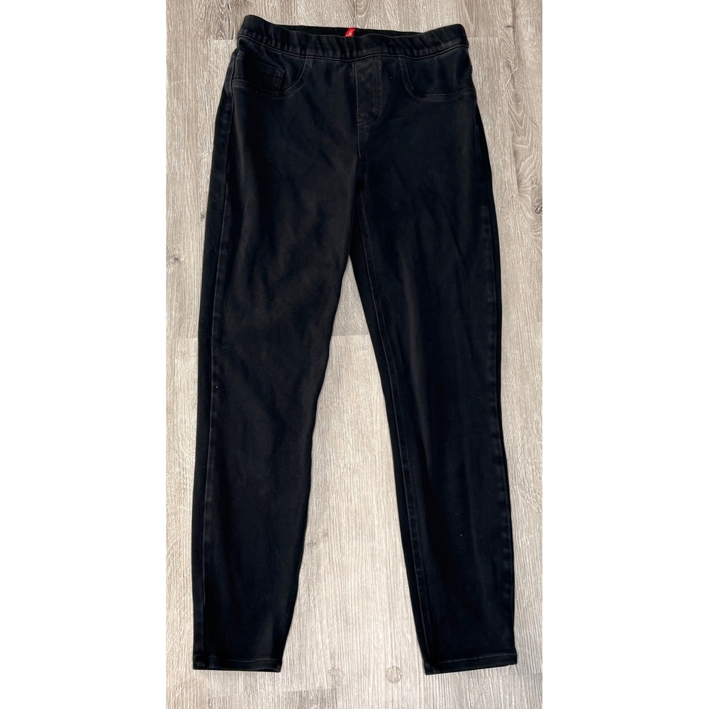 Spanx Jean-ish Black Denim Leggings Womens Medium Pull On Slim Fit Jeggings